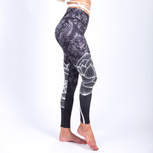 Load image into Gallery viewer, Space-Grey Floral Leggings
